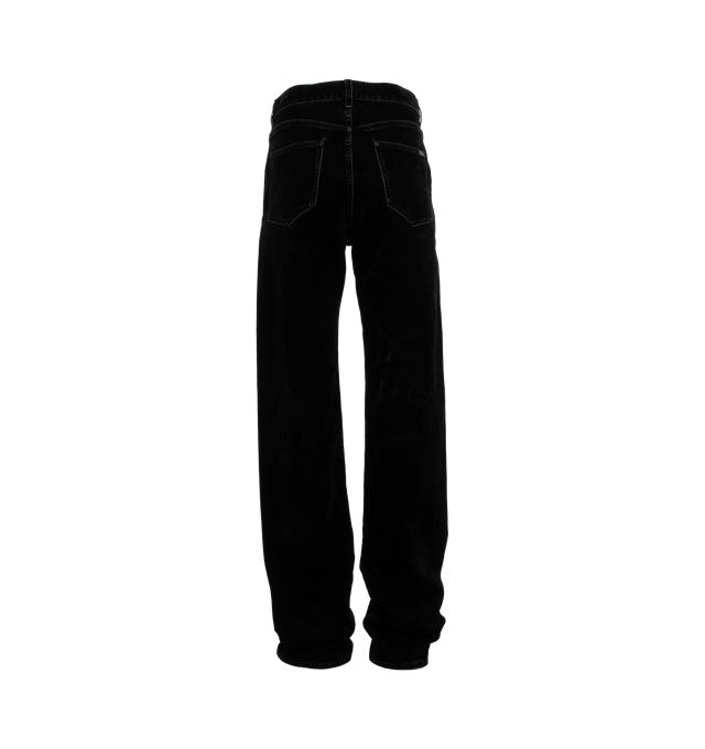 Image 2 of 3 - BLACK - SAINT LAURENT Maxi Long Extreme Baggy Jean featuring high waist, 5 pocket style, wide leg fit, zip fly with button closure and waistband with belt loops. Made in Italy.  