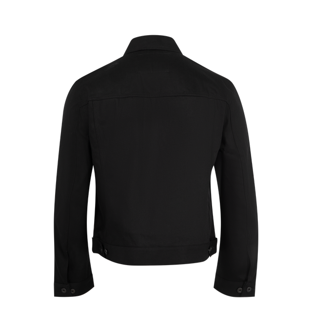 Image 4 of 5 - BLACK - Rick Owens DRKSHDW Trucker Jacket featuring spread collar, button closure, adjustable barrel cuffs, adjustable button tabs at back hem and silver-tone hardware. 100% cotton. Made in Italy.