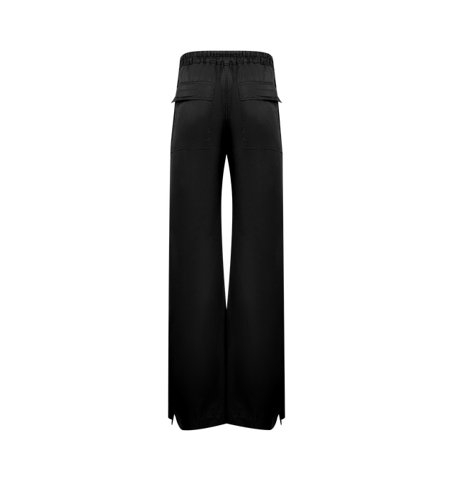 Image 2 of 3 - BLACK - DRKSHDW Pusher Pants featuring elastic waistband with drawstring, back flap pockets and side buttons detail down the leg. 100% nylon. Made in Italy.
