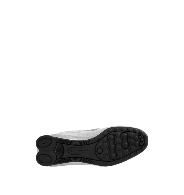 Image 4 of 5 - SILVER - NIKE Shox Z Sneaker featuring a slim, low-profile shape, textile upper, synthetic leather accents, Nike Shox columns, circular Waffle outsole, foam midsole and rubber outsole.