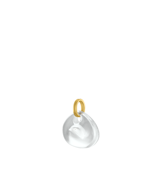 Image 2 of 2 - GOLD - Prounis Rock Crystal Prunt Pendant is handcrafted from 22K yellow gold and features a carved rock crystal inspired by the prunt motifs of historic forest glass. The sculptural pendant is designed to evoke the appearance of a suspended drop of water. Dimensions: 30 mm x 28 mm. Handmade in New York. For personal consultation and detailed information about jewelry, please contact our dedicated stylist team at personalshopping@hirshleifers.com.This item may be restricted for online purchas