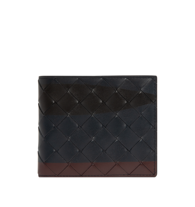Image 1 of 3 - MULTI - BOTTEGA VENETA Intrecciato Bi-Fold Wallet featuring an airbrushed tri-color pattern, intrecciato calfskin leather, eight card slots, two note compartments and two additional pockets. Calfskin. Made in Italy.
