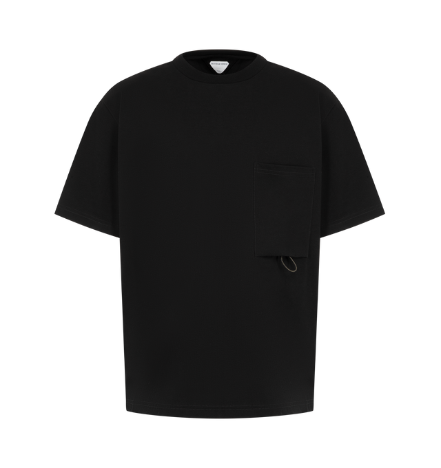 Image 1 of 2 - BLACK - Bottega Veneta Mens T-Shirt is crafted from lightweight cotton jersey. Features a regular fit, crew neck, short sleeves, and a front pocket. Lightweight Cotton Jersey. Made in Italy.