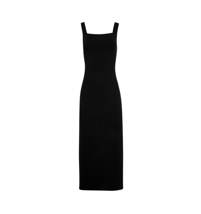 Image 1 of 2 - BLACK - KHAITE Dixi Dress featuring a sleeveless knit dress in smooth viscose with a sleek character and refined sheen. Squared neckline, rounded armholes, and notched back. Slips on. 80% viscose, 18% polyamide, 2% elastane.