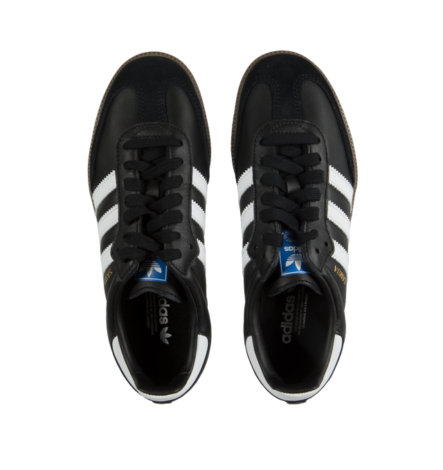 Image 5 of 5 - BLACK - ADIDAS Samba Classic Sneakers featuring lace-up style with suede overlays, synthetic leather uppers, lightweight EVA midsoles and gum rubber outsoles.