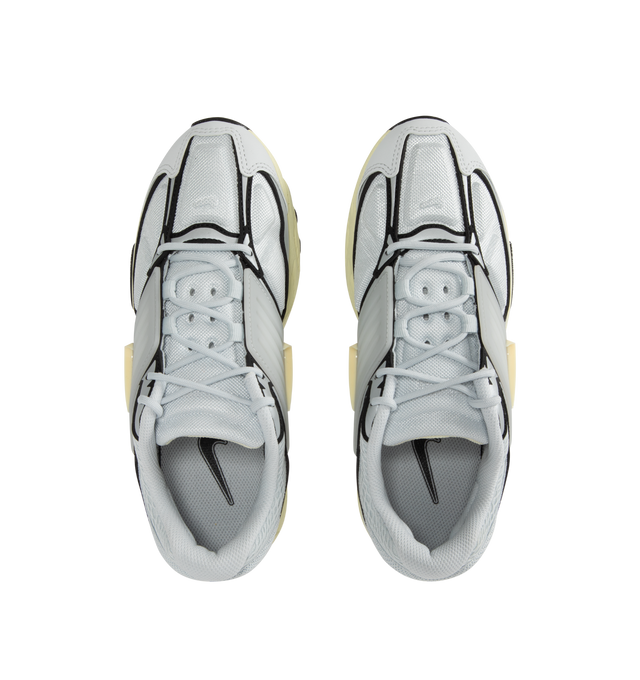 Image 5 of 5 - GREY - Air Pegasus Wave Sneaker featuring upper that combines mesh, textile and leather for a layered look, Nike Air technology absorbs impact for cushioning and rubber outsole adds grip and durability.