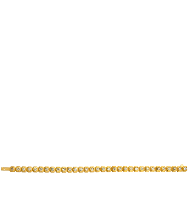 Image 3 of 3 - GOLD - Darius Champagne Diamond Ziggurat Eternity Bracelet featuring approximately 5.90 cts of antique old european-cut champagne diamonds set in 18K Fairmined yellow gold. Length: 7". For personal consultation and detailed information about jewelry, please contact our dedicated stylist team at personalshopping@hirshleifers.com.This item may be restricted for online purchase to international clients. For assistance purchasing this item please contact our dedicated stylist team at personalsho