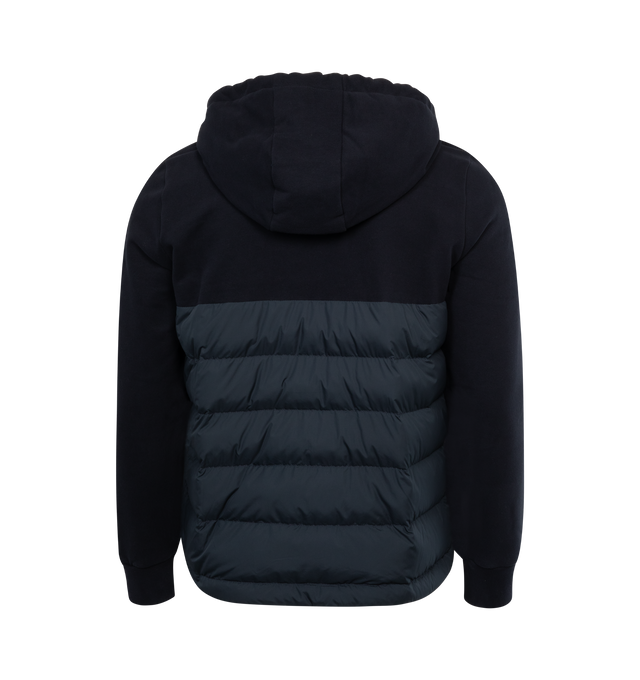 Image 2 of 2 - BLACK - MONCLER Zip Up Cardigan featuring down-filled, adjustable hood, zipped front pockets and double zipper front closure. 100% polyamide/nylon. 100% virgin wool. Padding: 90% down, 10% feather.