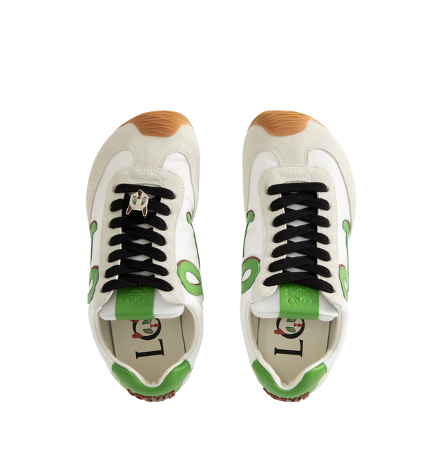 Image 5 of 5 - WHITE - LOEWE Ballet Runner 2.0 in nylon and calfskin featuring a hand-finished Louis Wain cat lace charm, an asymmetrical toe shape, a sock-like internal structure and a lightweight rubber outsole that extends to the toecap. 20mm heel. Nylon/calf. Made in Italy.