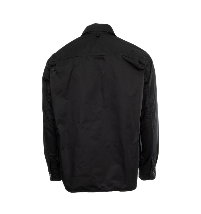 Image 2 of 3 - BLACK - JUNYA WATANABE Pocket Shirt featuring multiple front pockets, adjustable buttoned cuffs and curved hem. 100% polyester. Made in Japan.