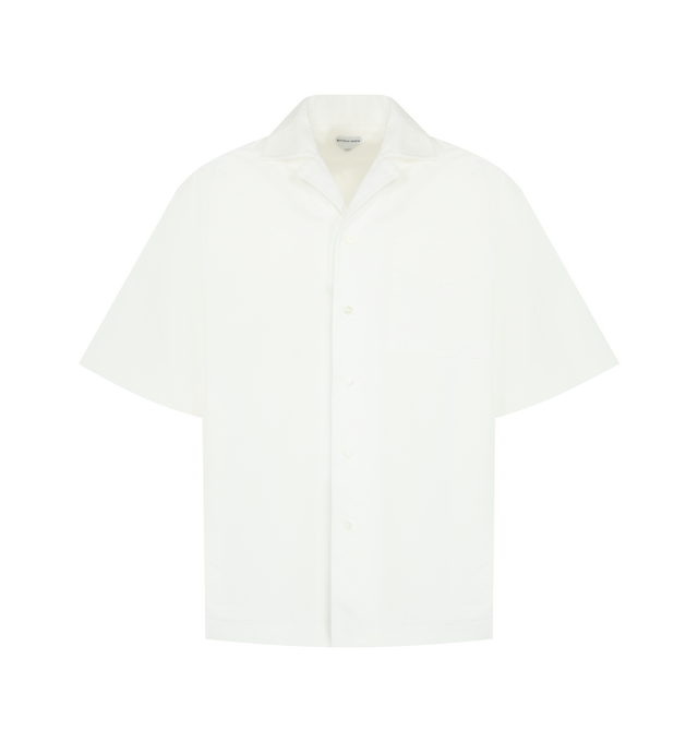 Image 1 of 2 - WHITE - BOTTEGA VENETA Shirt featuring open collar, button front closure, short sleeves and regular fit. Made in Italy.