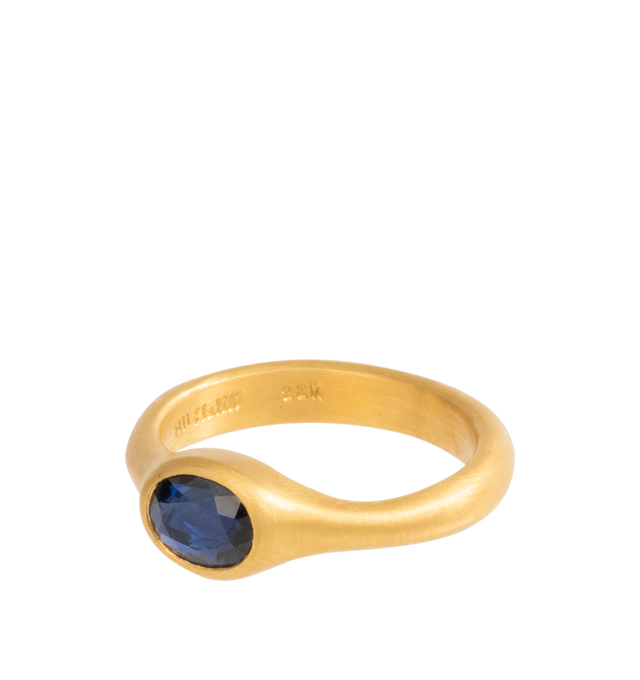Image 2 of 2 - GOLD - ELI HALILI Double Rose Cut Oval Sapphire Ring featuring 1.21 carat double rose cut oval sapphire set in 22K gold. Size 7. Made in New York. Hirshleifers offers a range of initial pieces from this collection in-store. For personal consultation and detailed information about jewelry, please contact our dedicated stylist team at personalshopping@hirshleifers.com. This item may be restricted for online purchase to international clients. For assistance purchasing this item please contact ou