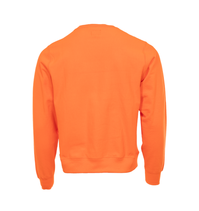 Image 2 of 3 - ORANGE - NOAH Core Logo Pocket T-shirt featuring embroidered logo on chest, crew neck, long sleeves and ribbed cuffs, hem and collar. 100% cotton.  