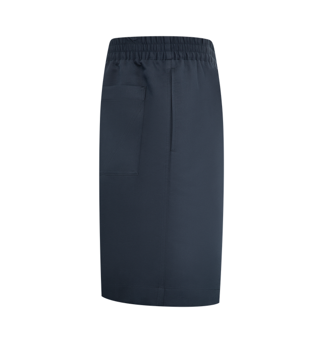 Image 3 of 3 - BLUE - BOTTEGA VENETA Twill Shorts featuring elastic waist, side slit pockets and back patch pocket. 100% cotton. Made in Italy.