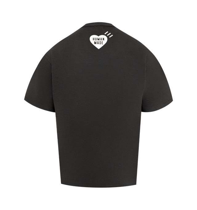 Image 2 of 2 - BLACK - rounded body with no seams, double binder neck design for extra durability, short sleeves and iconic heart logo and single heart logo on the back. 100% cotton. Made in Japan.