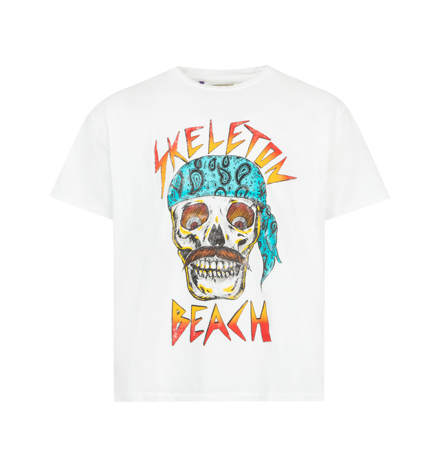 Image 1 of 2 - WHITE - GALLERY DEPT. Skeleton Beach Tee featuring cotton t-shirt, graphic print to the front and rear, crew neck and short sleeves. 100% cotton. Made in United States.