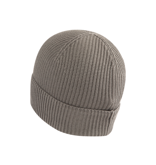 Image 2 of 2 - GREY - MONCLER Cotton Beanie featuring organic cotton, brioche stitch and gauge 7. 100% cotton.