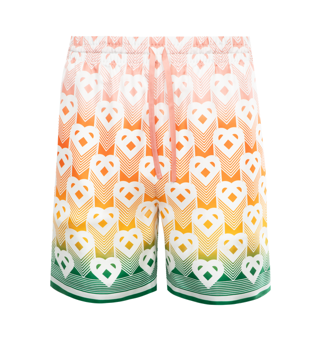 Image 1 of 3 - MULTI - CASABLANCA Silk Shorts featuring an elasticated waistband, drawstring, side and back pockets and have a loose fit. 100% silk. 