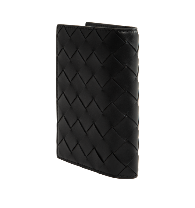 Image 2 of 3 - GREEN - BOTTEGA VENETA Men's Passport Case featuring intrecciato calfskin leather passport case with color block design, five card slots and two additional pockets. Calfskin. Made in Italy.