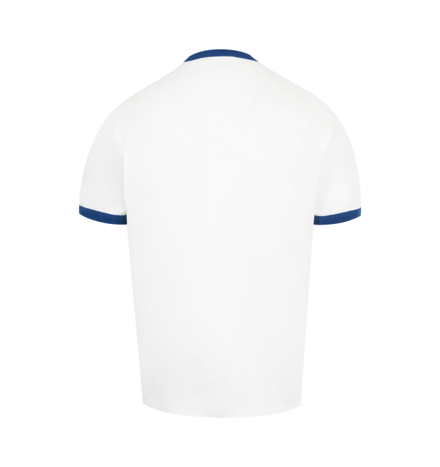 Image 2 of 2 - WHITE - CARHARTT Ringer Tee featuring worn-in look, contrast rib trim at crew neck and sleeves, short sleeves with regular fit and graphic at chest. 100% organic cotton.