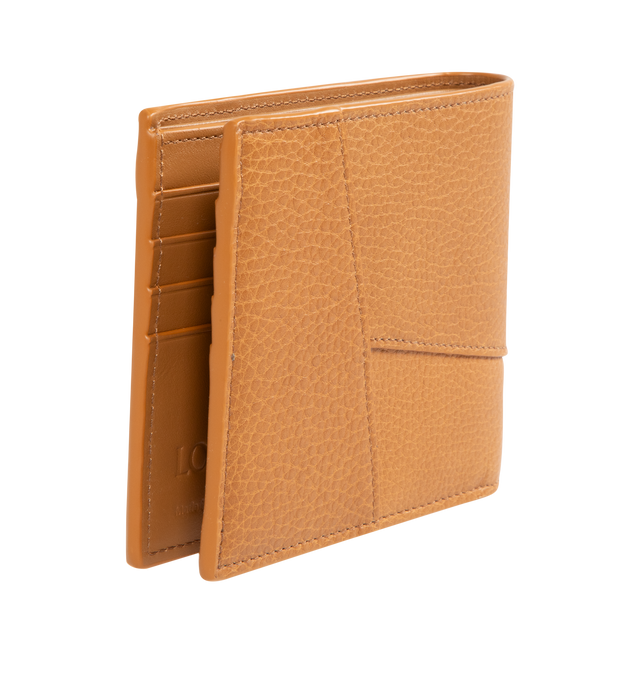 Image 3 of 3 - BROWN - LOEWE Puzzle Bifold Wallet in supple grained calfskin featuring distinctive geometric pattern, eight card slots, two large note pockets, two flat pockets, calfskin lining and embossed Anagram. Supple Grained Calf. 9.9 cm x 11 cm x 1.8 cm. Made in Spain.