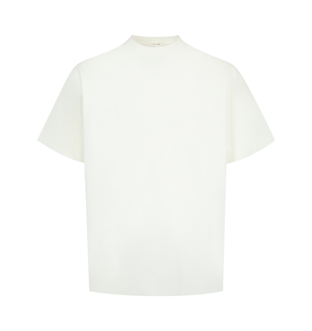 Image 1 of 2 - WHITE - THE ROW Maiko T-Shirt featuring crewneck t-shirt in cotton jersey with boxy fit and ribbed crewneck. 100% cotton. Made in Japan.