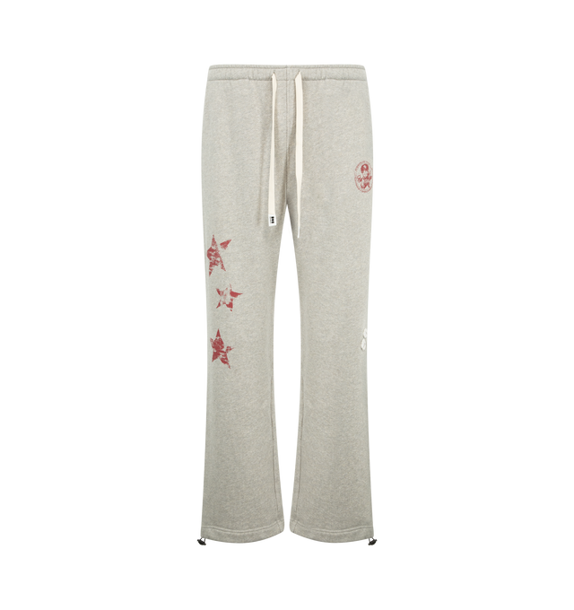 Image 1 of 6 - GREY - NAHMIAS Youth Enrichment Wide Sweatpant featuring elastic waist with drawstring, wide leg, relaxed fit, side pockets, back patch pocket and elastic hem. 100% cotton.