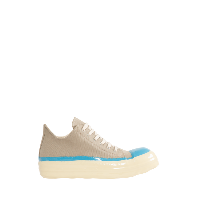 Image 1 of 5 - NEUTRAL - DRKSHDW Low Sneaks Sneakers featuring calfskin cap toe, lace-up closure, metal eyelets at inner side and treaded rubber sole. Made in Italy.