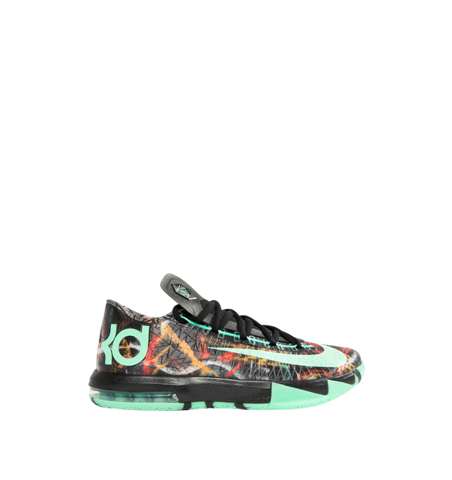 Image 1 of 5 - MULTI - NIKE KD VI Sneaker featuring retro edition of the KD 6, Kevin Durant's sixth signature model from 2013, sleek low-profile silhouette with an asymmetrical lacing system, lightweight synthetic upper with Flywire support cables, signature Nike and KD branding on the upper and tongue, Zoom Air cushioning in the forefoot and rubber outsole.