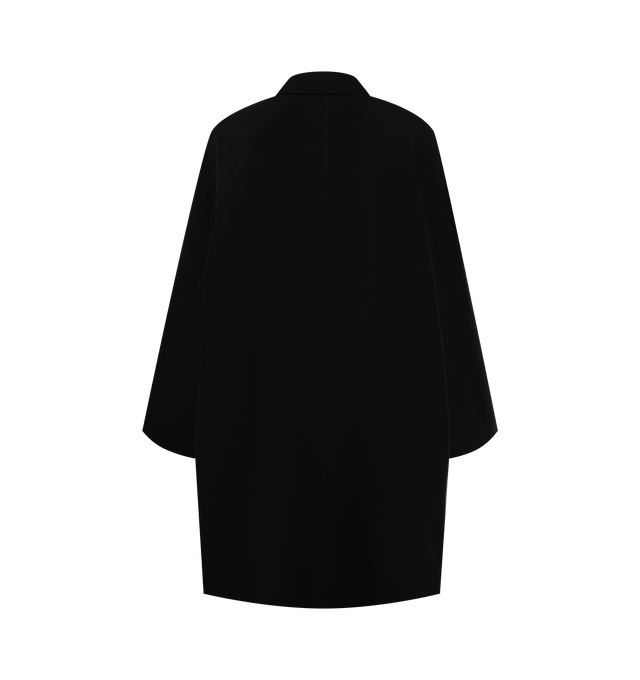 Image 2 of 3 - BLACK - The Row Women's Ina Coat is crafted from a luxurious wool blend with recycled cashmere and features an oversized A-line silhouette inspired by mid-century outerwear. Finished with a button-front closure and smooth silk lining, this designer coat combines exceptional Italian craftsmanship with timeless tailoring, creating an elegant outerwear staple for cooler seasons. Main Material: 75% Wool, 20% Nylon, 5% Recycled Cashmere. Lining: Silk. Made in Italy.