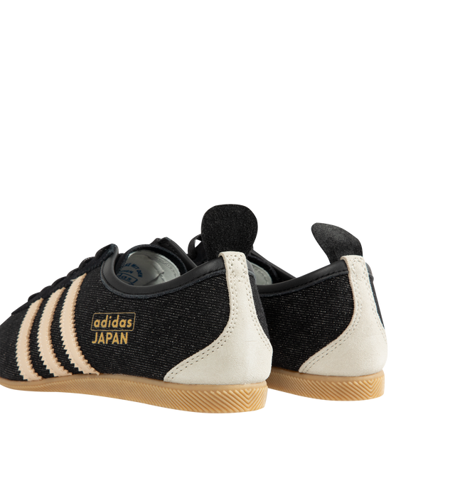 Image 3 of 5 - BLACK - Adidas Mens Japan Shoes are crafted from leather. Features a regular fit, lace-up closure, double-stitched T-toe, and rubber outsole. Upper: Leather; Outsole: Rubber. Made in Vietnam.