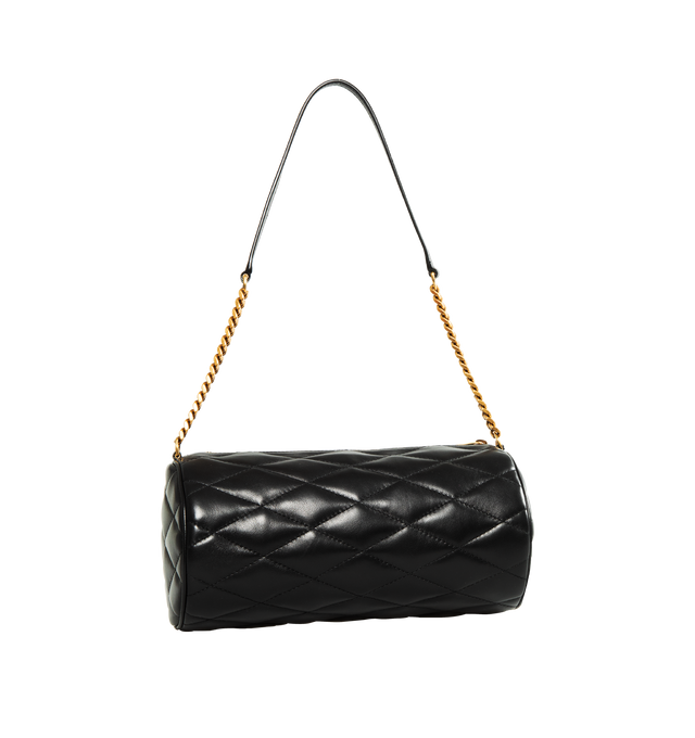Image 2 of 3 - BLACK - SAINT LAURENT Sade Small Tube Bag featuring diamond quilted overstitching, zipped closure, one main compartment and grosgrain lining. 9.4 X 4.7 X 4.7 inches. 100% lambskin.   