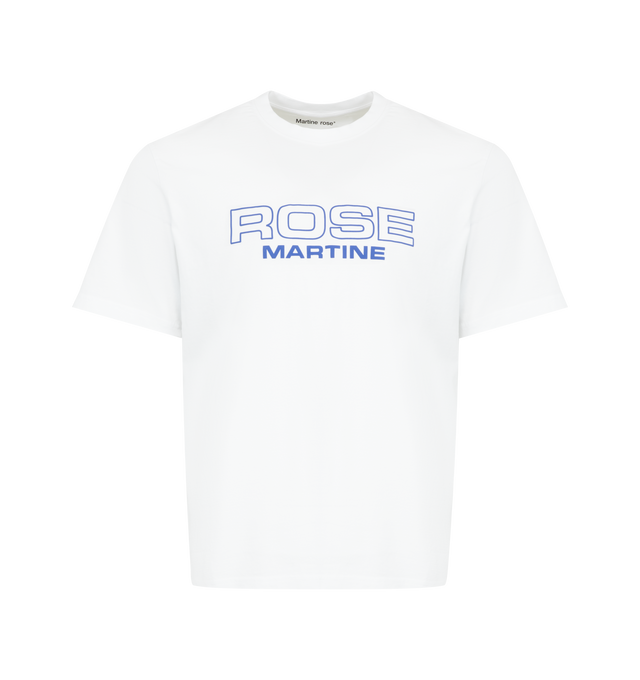 Image 1 of 2 - WHITE - MARTINE ROSE Classic T-Shirt featuring crew neck, short sleeves and logo on front. 100% cotton. Made in Portugal.