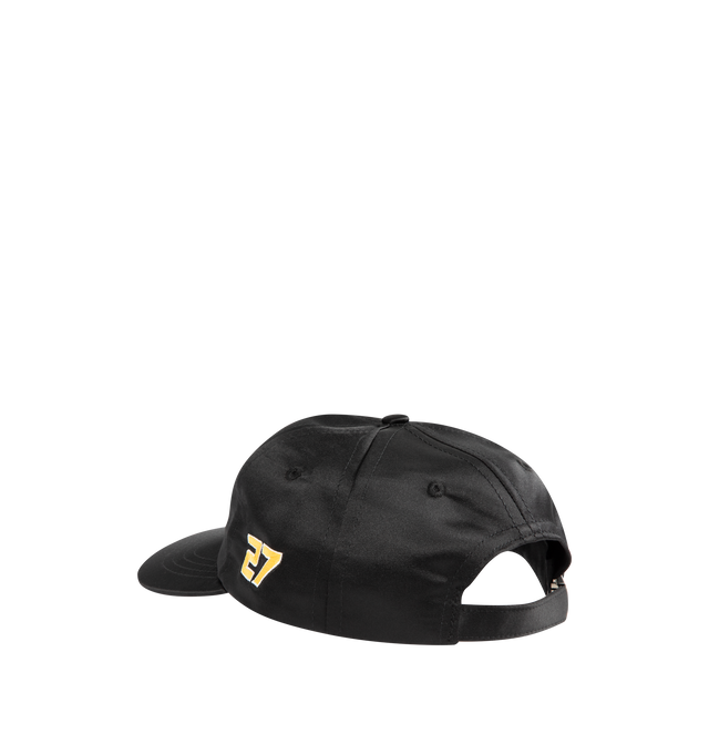 Image 2 of 3 - BLACK - RHUDE Sports Club Hat featuring adjustable snapback strap, embroidered logo detail and curved brim. Made in USA.