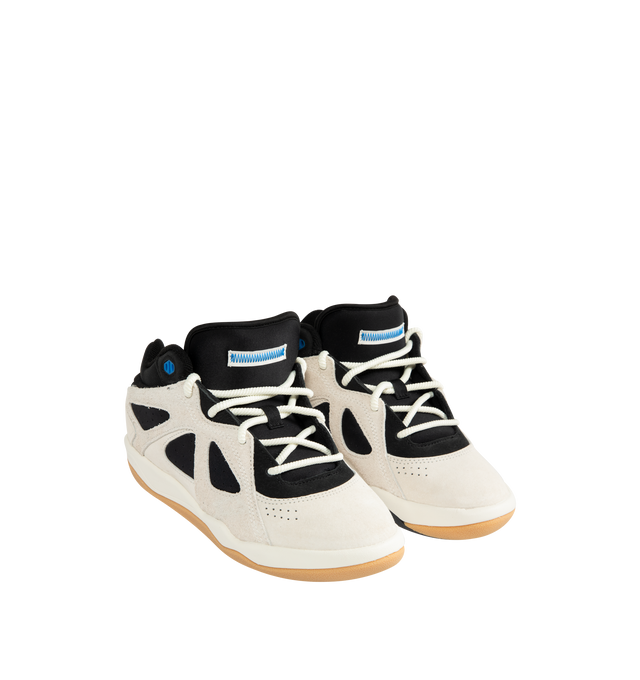 Image 2 of 5 - WHITE - ADIDAS x Bad Bunny BadBo 1.0 Sneaker featuring premium nubuck and hairy teasel suede with the signature star logo inspired by the Puerto Rico flag.