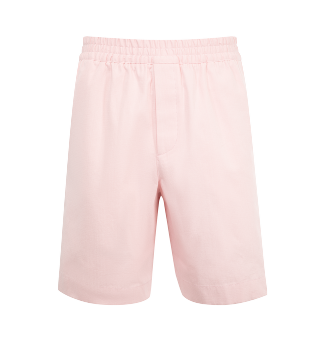 Image 1 of 3 - PINK - BOTTEGA VENETA Cotton Twill Shorts featuring irregular washed cotton twill, zipper and hook closure and lined. 100% cotton. Made in Italy.