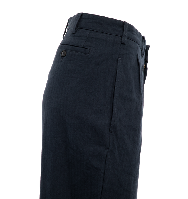 DOUBLE-PLEAT HERRINGBONE PANT