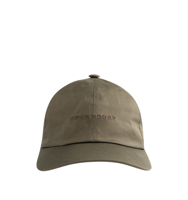 Image 1 of 2 - GREEN - RICK OWENS Baseball Cap featuring text embroidered at face, curved brim and snapback fastening at back. Cotton. Made in Italy.