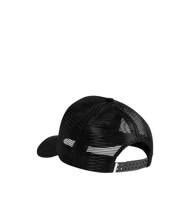 Image 2 of 3 - BLACK - AMIRI Hollywood Trucker Hat featuring an embroidered Hollywood along with other cities, curved brim and mesh back. Made in USA.