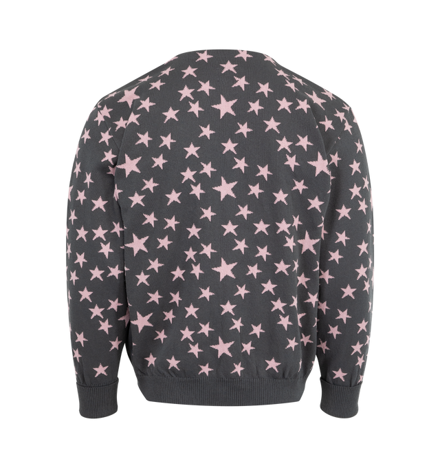 Image 2 of 2 - GREY - NEEDLES V Neck Cardigan featuring button closure, ribbed cuffs and trim, v neck and stars throughout. Made in Japan.