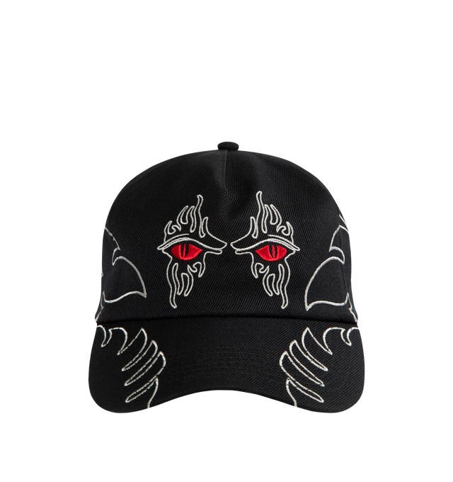 Image 1 of 2 - BLACK - PLEASURES Afterlife Snapback featuring embroidered graphic and adjustable snapback strap. 85% acrylic, 15% wool.