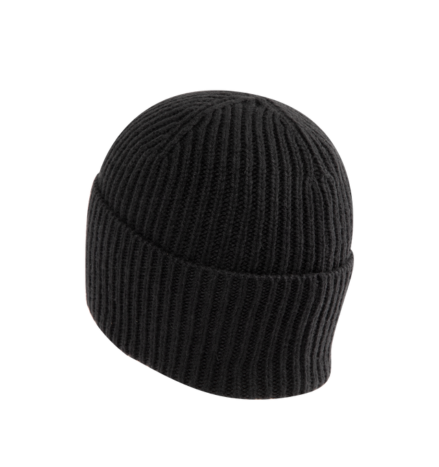 Image 2 of 2 - BLACK - SACAI X CARHARTT WIP Logo-Patch Wool-Blend Beanie featuring folded brim, brand appliqu at front and ribbed knit. 80% wool, 20% nylon.