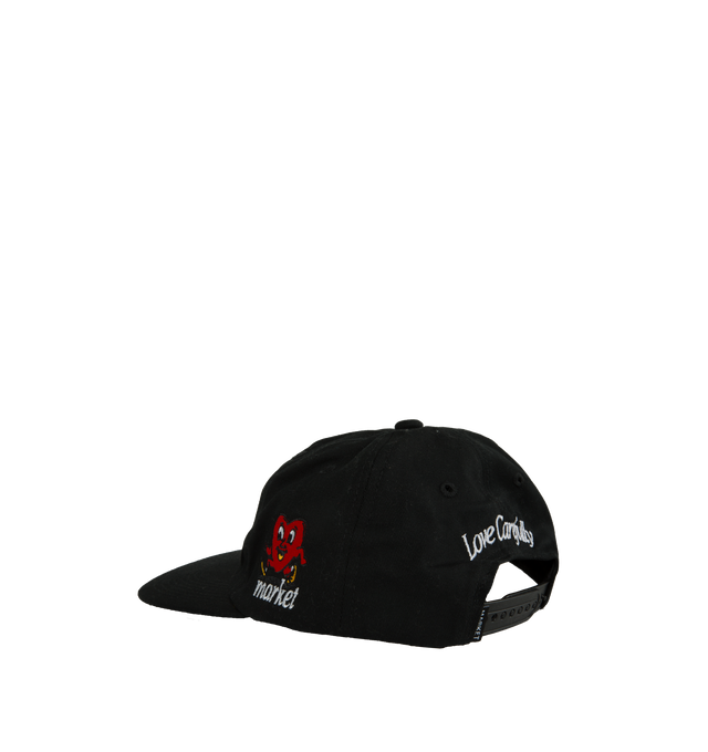 Image 2 of 2 - BLACK - MARKET Fragile 6 Panel Hat featuring embroidered graphic art, 6 panels and snapback enclosure. 