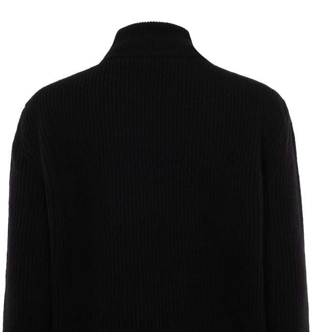 Image 3 of 3 - BLACK - MONCLER Padded Cardigan featuring nylon lger brilliant lining, down-filled, detachable hood, brioche stitch (back, sleeves and yoke), Gauge 7 and zipped pockets. 100% wool. 100% polyamide/nylon. Padding: 90% down, 10% feather. 