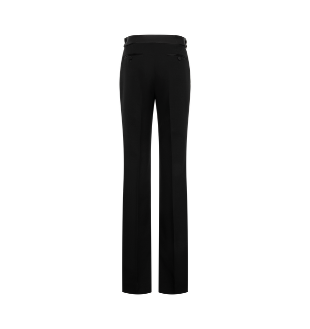 Image 2 of 3 - BLACK - Tom Ford Women's Sharp Grain De Poudre Tailored Tuxedo Straight Pants are tailored from sharp grain de poudre fabric and feature a straight-leg silhouette inspired by classic tuxedo dressing. Designed with a refined, streamlined fit, these trousers reflect Tom Fords precise approach to tailoring and eveningwear. Main Material: Sharp Grain De Poudre Wool Fabric.