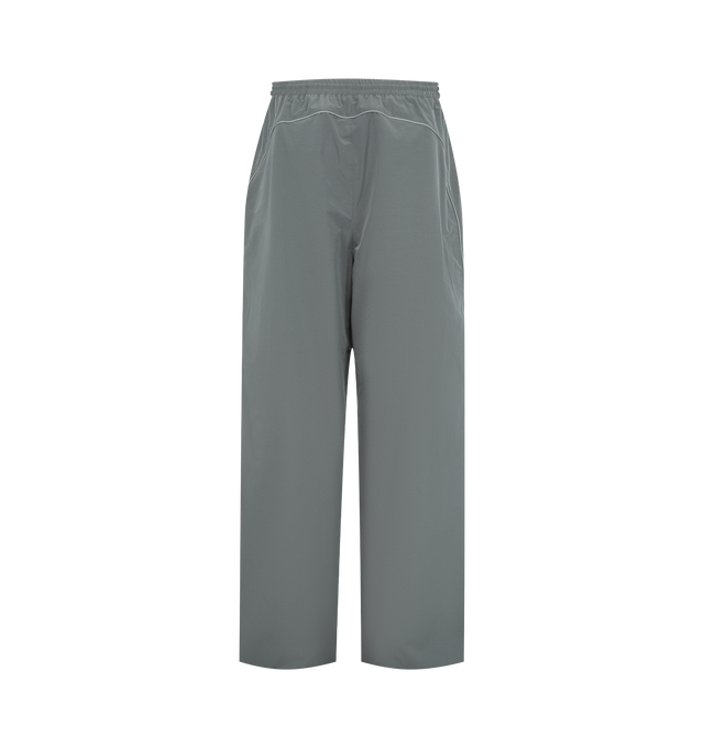 Image 2 of 3 - GREY - BALENCIAGA Tracksuit Pants featuring mid-waist, elasticated waistband, reflective piping, 2 slash pockets and logo on leg. Made in Italy.