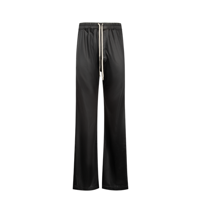 Image 1 of 4 - BLACK - DRKSHDW Wide Pusher Pants featuring relaxed liquid-jersey pants, snaps along the side seams, wide-leg silhouette, elastic drawstring waist, side-seam pockets and back hook-and-loop flap patch pockets. 80% acetate, 20% nylon. Made in Italy.