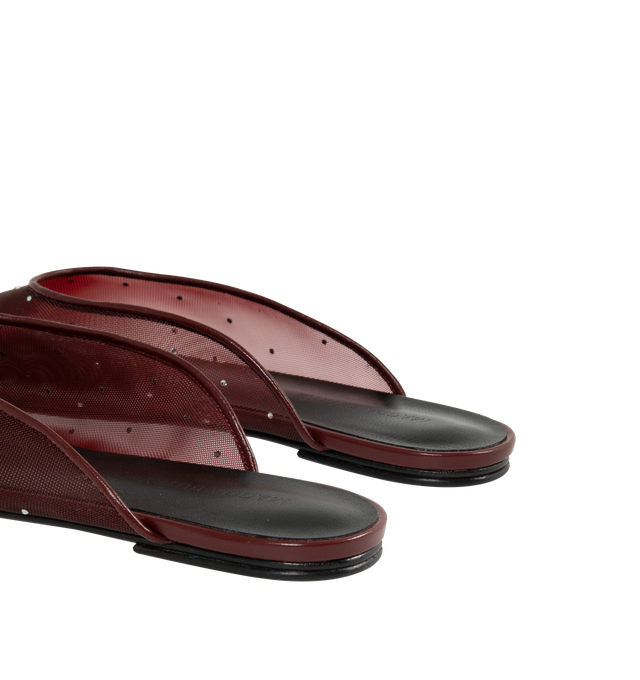 Image 3 of 4 - RED - MAGDA BUTRYM Crystal Mesh Flat Mules featuring a delicate mesh design adorned with crystals. Upper: 100% Pa. Insole, Sole: 100% Calf Leather.