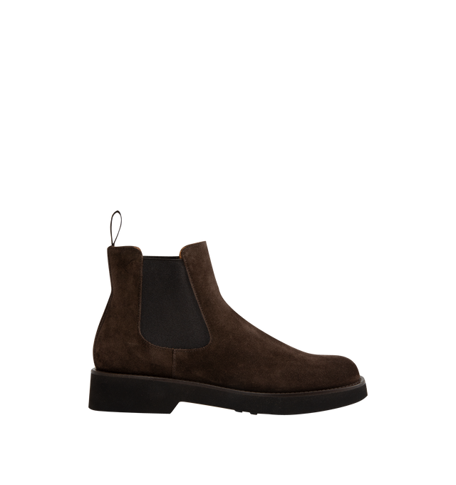 Image 1 of 4 - BROWN - CHURCH'S Monmouth L Boot featuring chelsea boot with contrast elasticated side insert, suede leather, cotton pull-tab to back and lightweight Eva sole with Church's & Co. logo on the bottom.