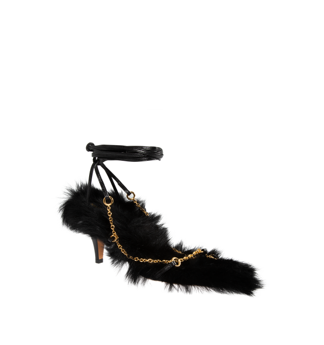 MARION SHEARLING SANDAL WITH CHAINS